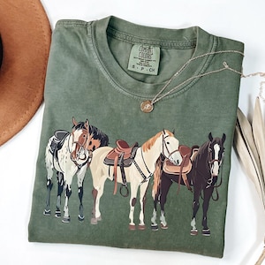 Comfort Colors® Western Shirt, Horse Shirt, Western Graphic Tee, Cowgirl Tshirt, Horse Girl T Shirt, Shirt for women, Cowboy Graphic Shirt