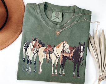 Comfort Colors® Western Shirt, Horse Shirt, Western Graphic Tee, Cowgirl Tshirt, Horse Girl T Shirt, Shirt for women, Cowboy Graphic Shirt