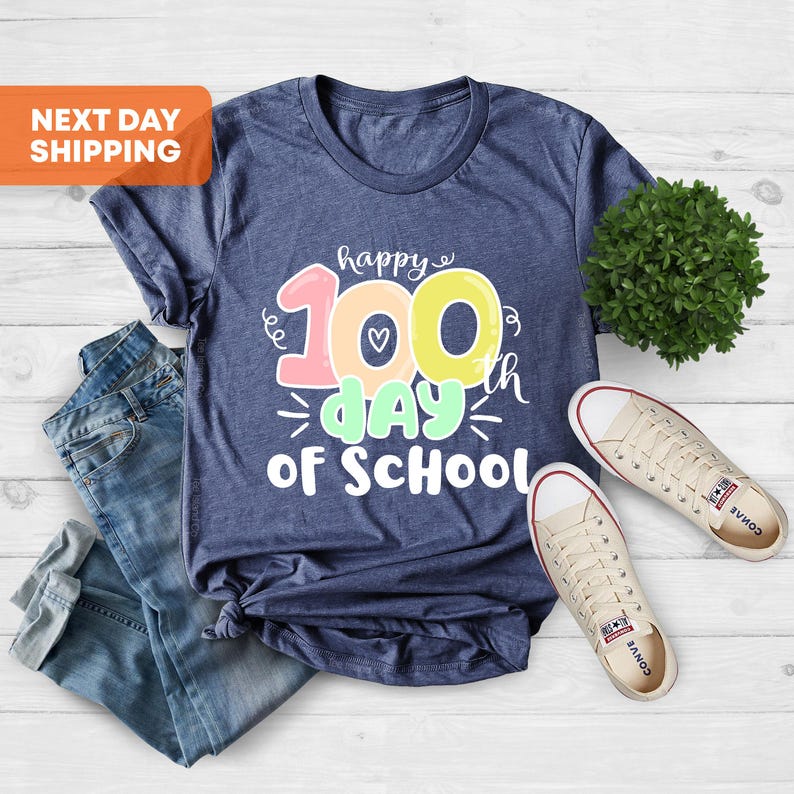 100 Days of School Shirt, 100 Day Shirt, 100th Day Of School Celebration, Gift For Teacher, Student Shirt, Gift For Student, Back to School image 4