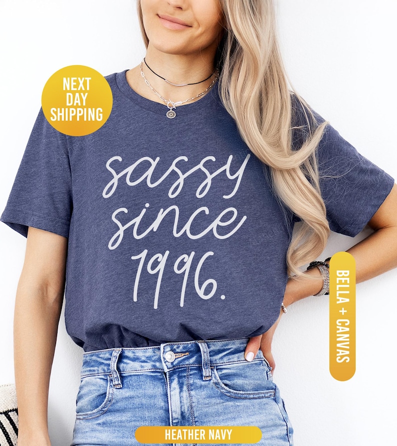 Sassy Since 1996 Shirt, 30th Birthday Shirt, 30th Birthday Gift, 1996 Birthday Shirt, 30th Birthday Woman Shirt, 30th Birthday Men immagine 2