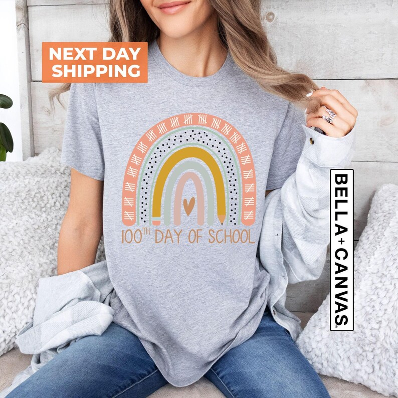 100 Days of School Shirt, Back to School, Teacher Shirts, 100th Day of School Gift, Hearts 100th Day, Teacher Appreciation, Teacher Tee image 4