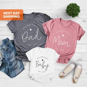 Family Last Name & EST. Year Personalized, Family Shirts, Mom, Daddy, Grandpa, Grandma, Son, Daughter, Baby, Family Anniversary Shirt