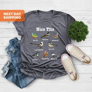 Nice Tits Shirt, Birdwatching Lover T-shirt, Birdwatchers Gift, Gift For Bird Lover, Bird Lovers Tshirt, Bird Shirt, Birdwatcher Shirt,Birds 画像 3