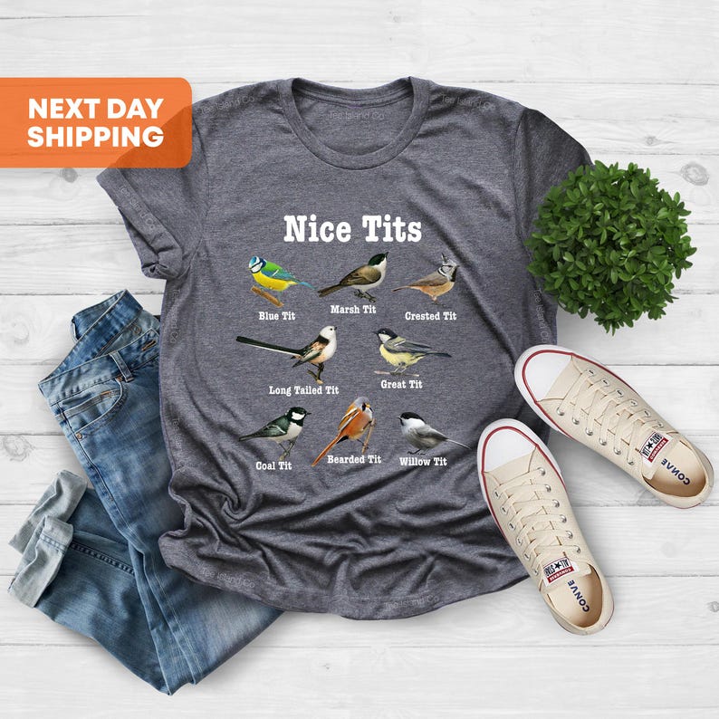 Nice Tits Shirt, Birdwatching Lover T-shirt, Birdwatchers Gift, Gift For Bird Lover, Bird Lovers Tshirt, Bird Shirt, Birdwatcher Shirt,Birds 画像 3
