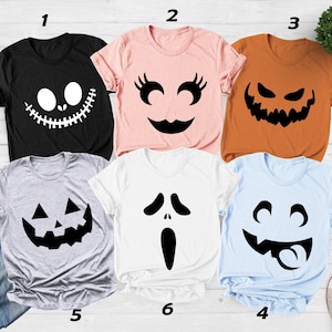 Halloween Shirt, Halloween Party Matching Group Shirts, Halloween Family Shirt, Pumpkin Family Face Shirt, Halloween Pumpkin Face Tee Shirts