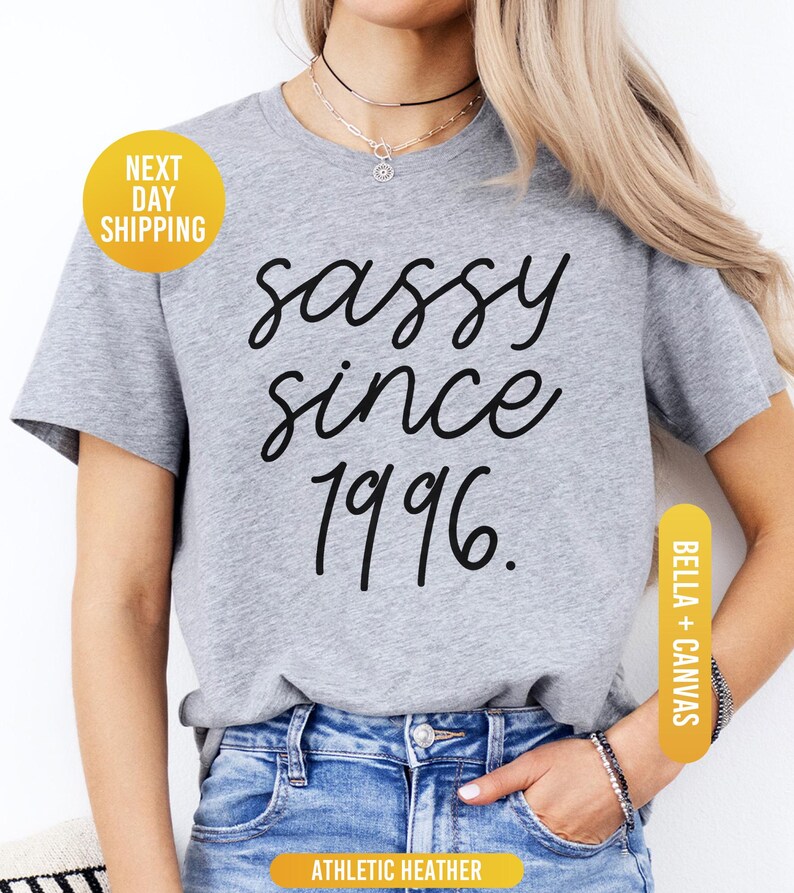 Sassy Since 1996 Shirt, 30th Birthday Shirt, 30th Birthday Gift, 1996 Birthday Shirt, 30th Birthday Woman Shirt, 30th Birthday Men immagine 3