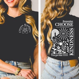 Geïnspireerd Kies vriendelijkheid-shirt, vintage oversized positief bericht shirt, motiverend gezegde shirt, vriendelijkheid is-T-shirt, vriendelijkheid-T-shirt