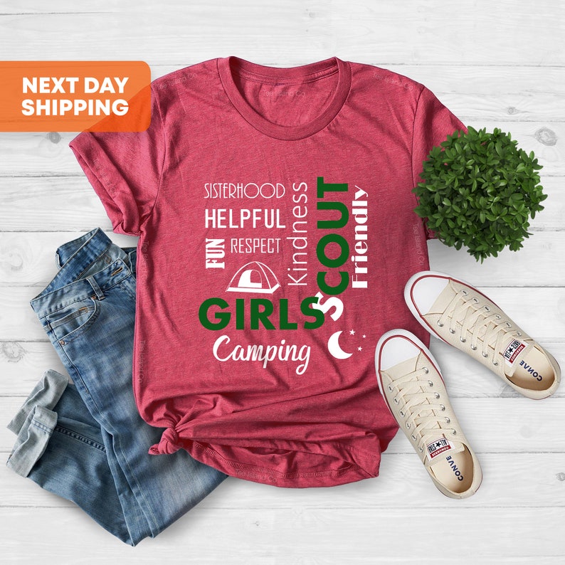 Girls Scout Camping Shirt Girls Scouts Group Tee Girls Etsy