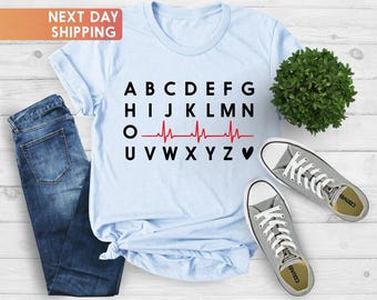 PQRST Nurse Shirt, PQRST Heartbeats Nurse Shirt, Alphabet PQRST Nurse Tee, Nurse Gifts For Women, Nurse Hero Shirt, Nurse Practitioner Gifts