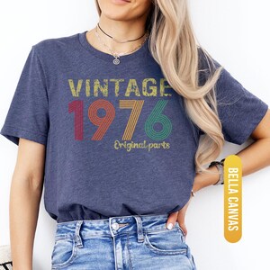 50th Birthday Shirt, 1976 Original Parts Shirt, 1976 Vintage Shirt, Vintage 1976 Shirt, 50th Birthday Mom Shirt, 50th Birthday Gift afbeelding 2
