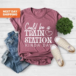 Could be a Train Station Kind of Day, Boho Shirt, Kinda Sarcastic Shirt, Train Station Shirt, Boho Cowgirl Shirt, Vintage Western Shirt