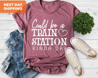 Could be a Train Station Kind of Day, Boho Shirt, Kinda Sarcastic Shirt, Train Station Shirt, Boho Cowgirl Shirt, Vintage Western Shirt