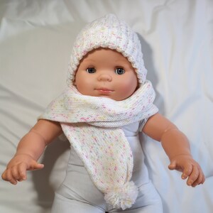 Ensemble 3 pièces bonnet bébé fille avec moufles et écharpe - Ensemble  bonnet Bébé - 1