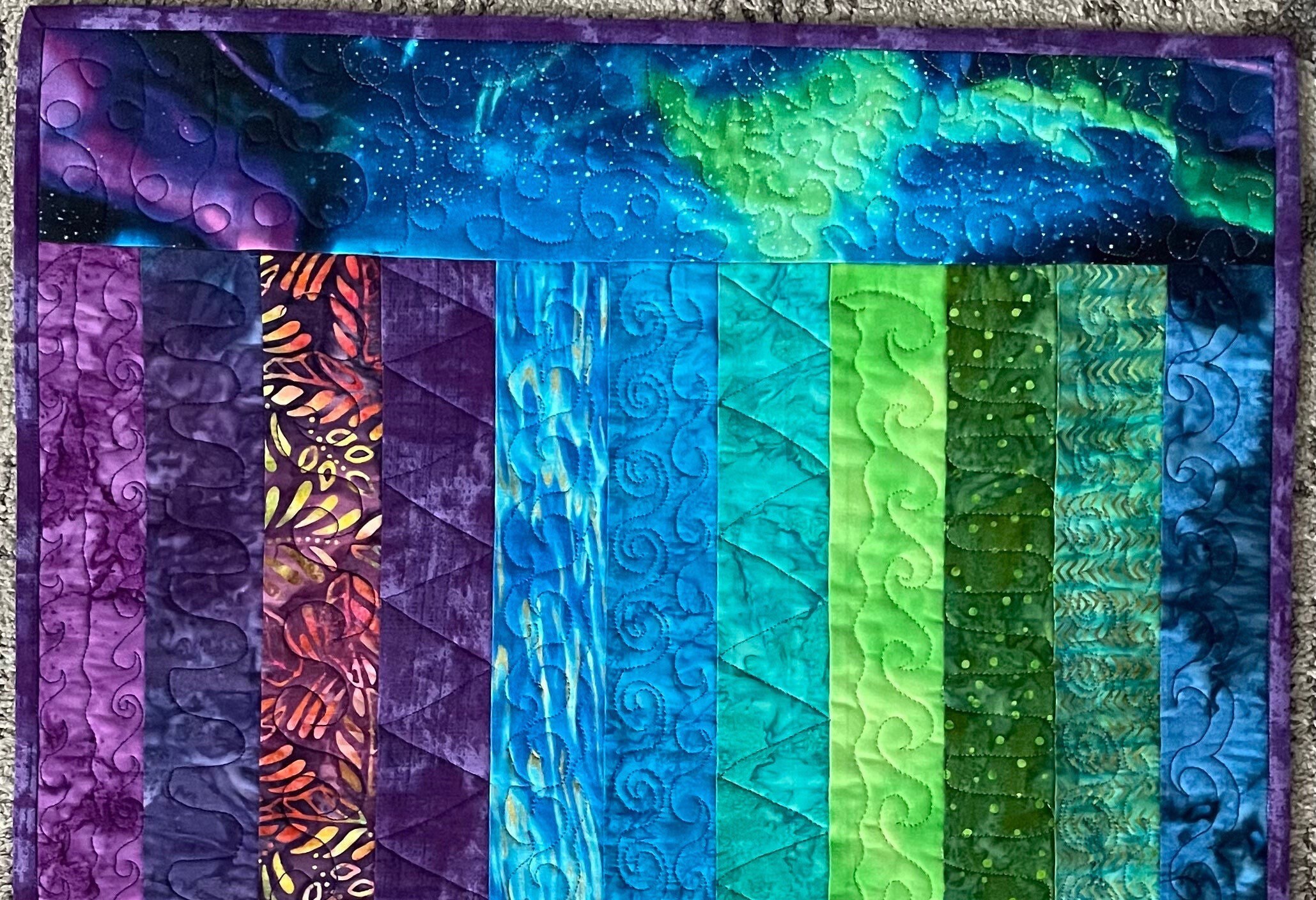 Northern Lights Art Quilt Wall Hanging. Quilting Resembles Etsy