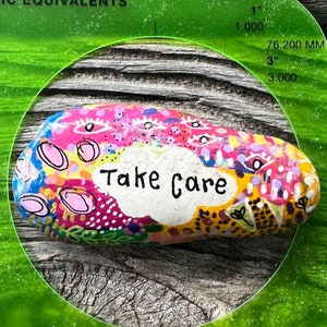 Take Care - 3-Inch Hand Painted Art Rock