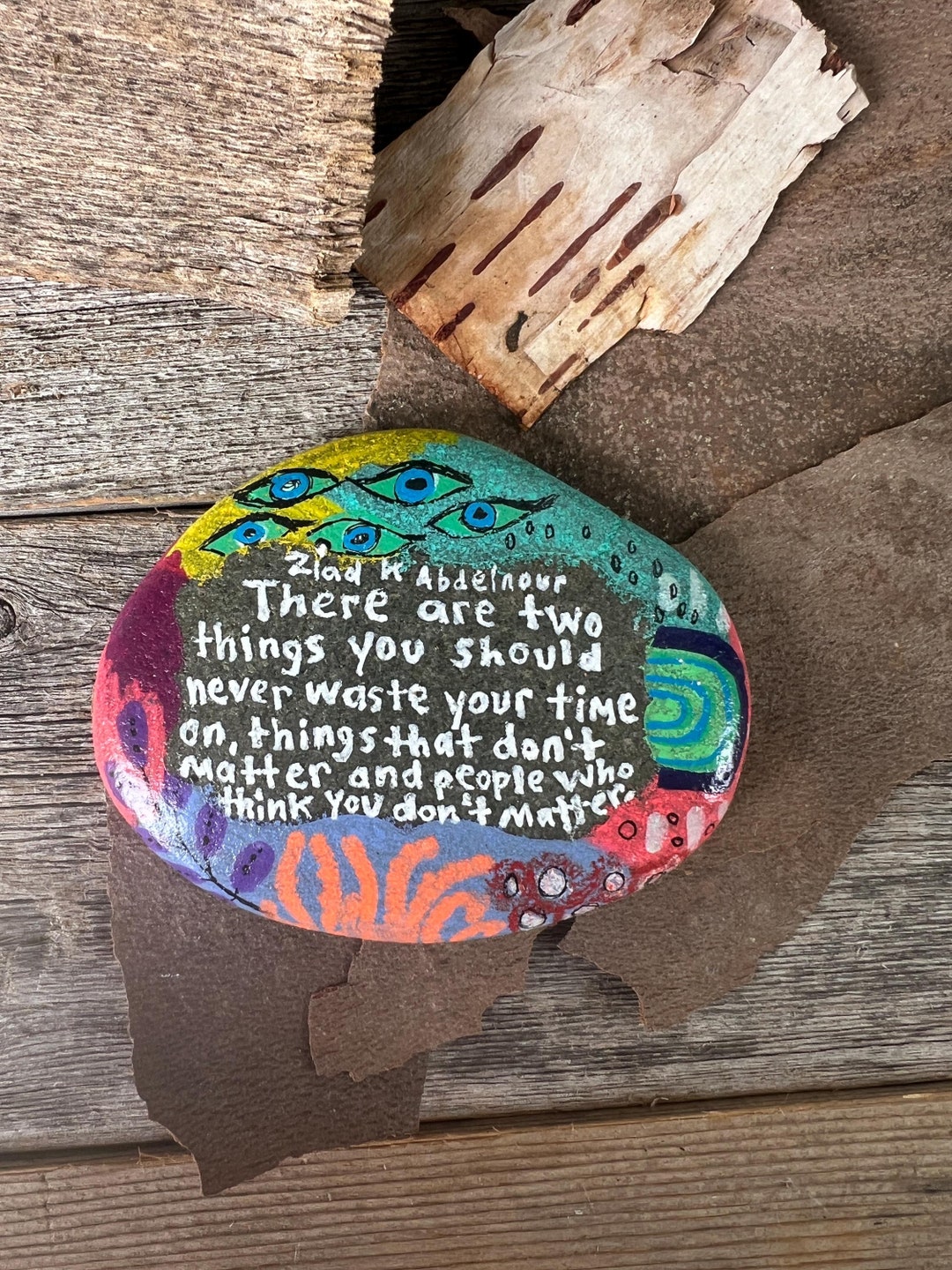 Hand Painted Motivational Rock: Inspiring Quote Art 3.3 Inch - Etsy