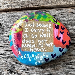 Hand Painted Rock: Inspirational Desk Decor (2.04-inch)