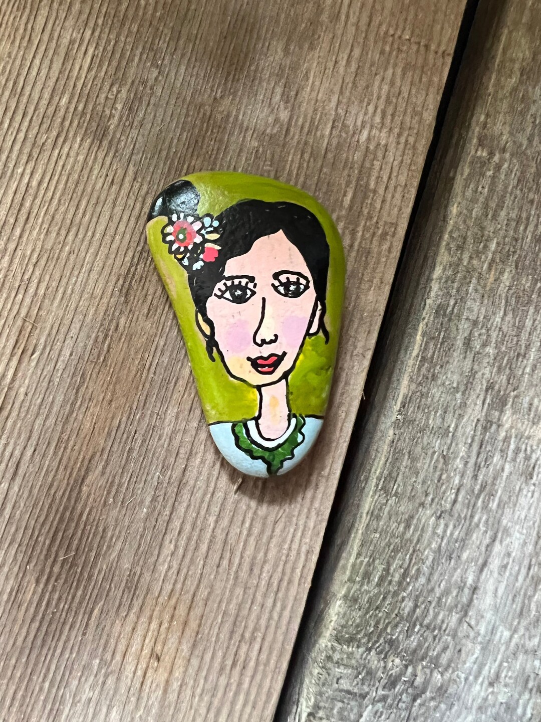 Hand-painted Rock Art: Abstract Woman Portrait Stone 1.75 Inches - Etsy
