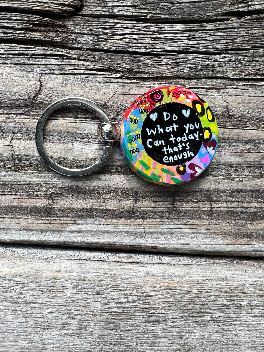 Hand-painted Keychain: Inspirational Quote Charm, Uv-resistant 1.5 ...