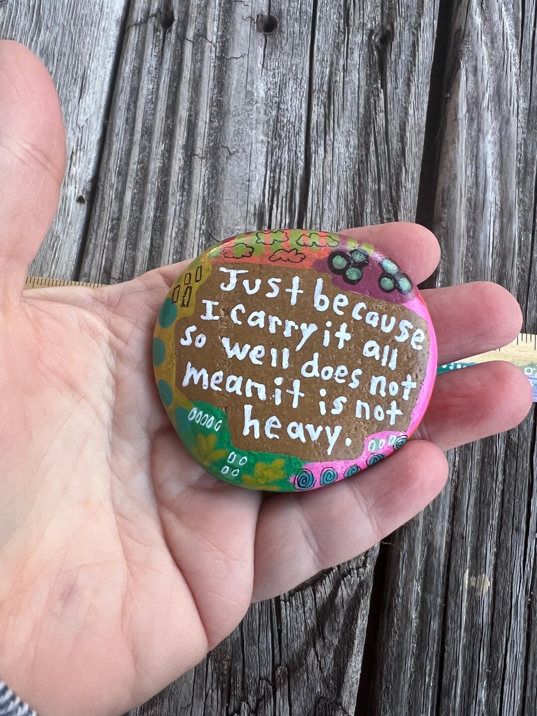 Painted Rocks Message Hand Painted Rock: Inspirational Message Decor (2.5-inch) - Etsy