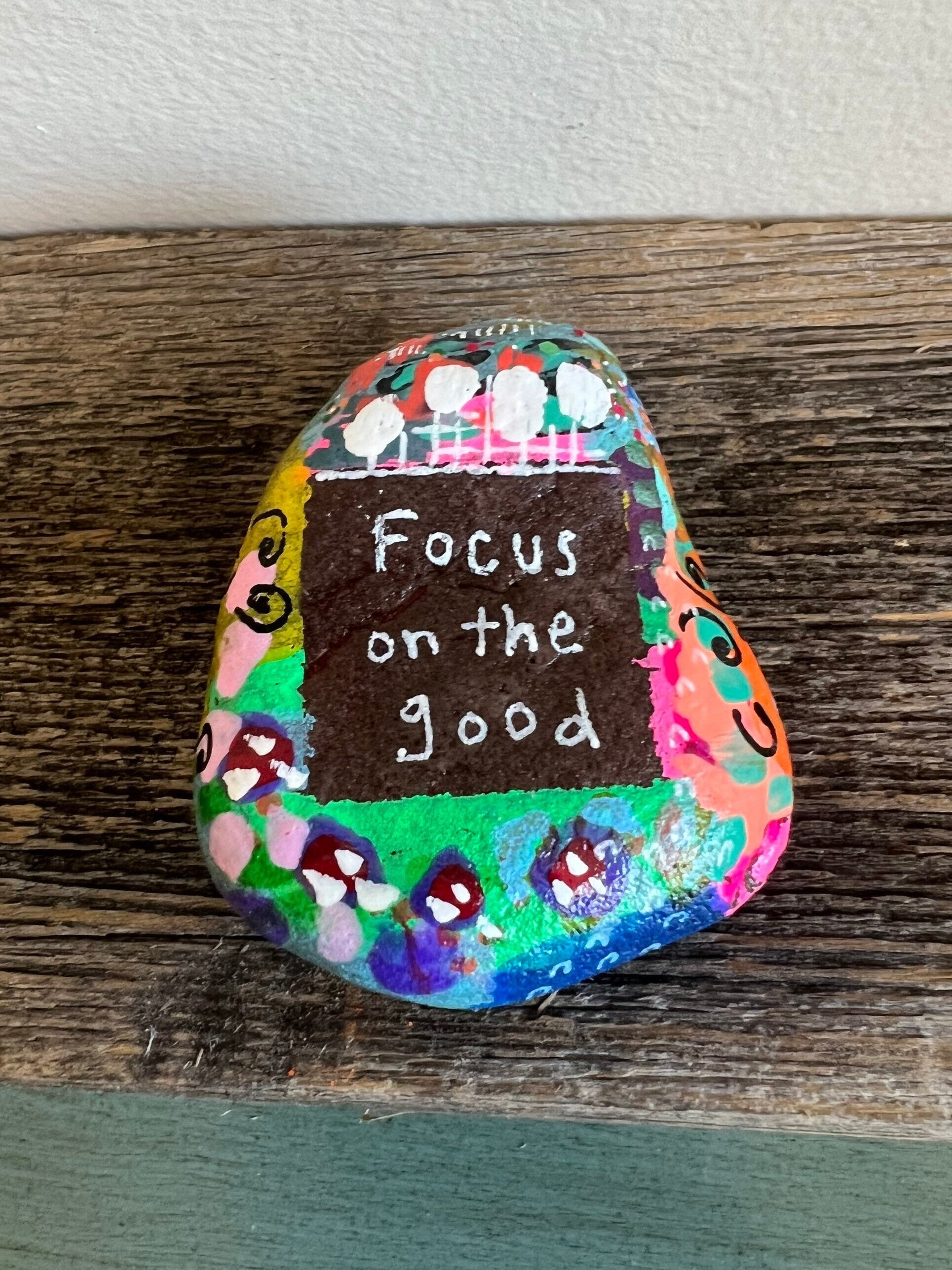 Kindness Stones, Focus on the Good, 2.25 Inch Painted Rock