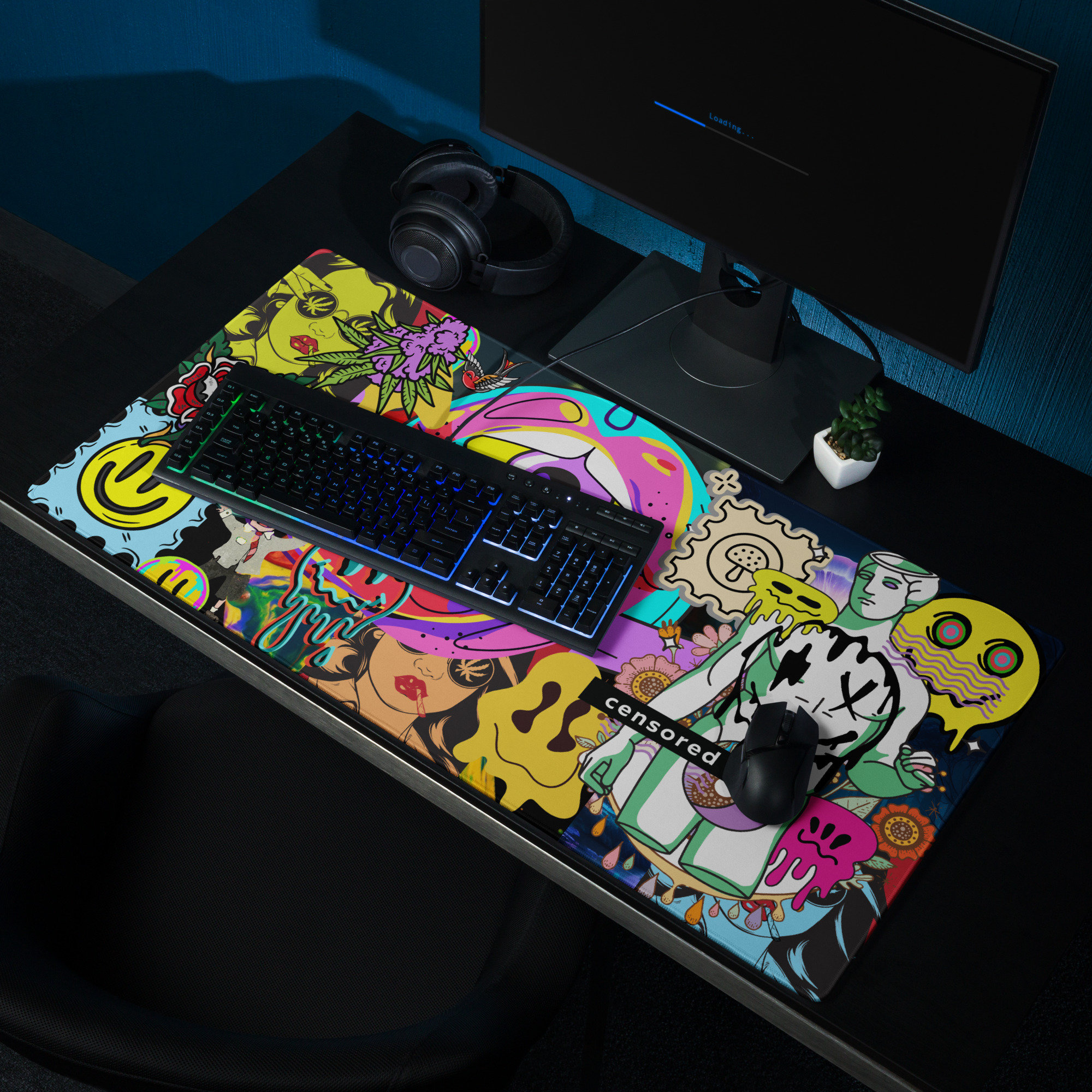 Gaming Mouse Pad . Trippy. Gamer Smoker, Weed Head Vibes Etsy