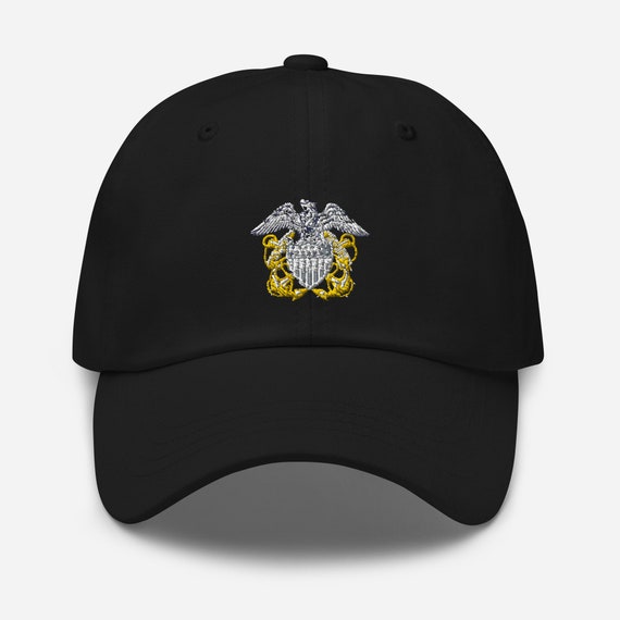 ★THE MUSEUM VISITOR★ ART PATCH BALLCAP NAVY 15070 Navy Ships Cap - Custom Embroidered U.S. Navy Ships Cap with