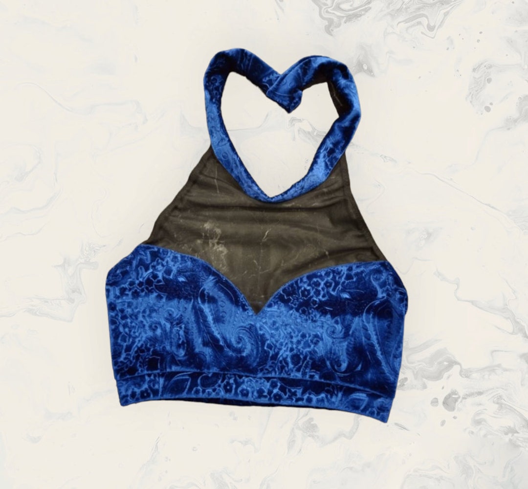 MIDNIGHT HEART MESH HALTER TOP main image 0