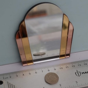 1/6 1:6 doll house art deco 1930's tinted Italian curved fan mirror