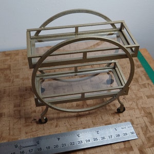 1/6 1:6 doll house Art Deco hotel style circular drinks trolley kit
