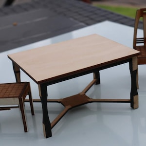 1/12 1:12 doll house Arts and crafts Peter Behrens style dining table