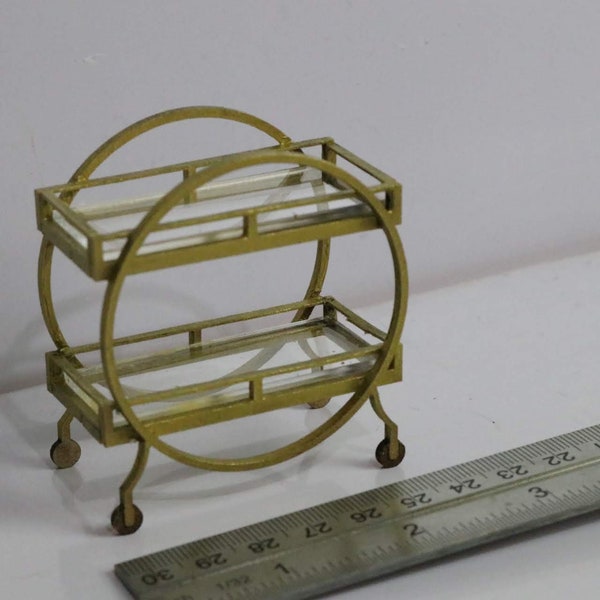 1/12 1:12 doll house Art Deco hotel style circular drinks trolley kit