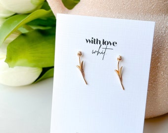 Gold Tulip Stud