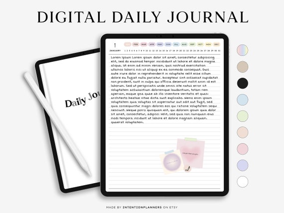 Minimalist Digital Daily Journal: Gratitude & Reflection (Goodnotes, iPad) (Digital Download)