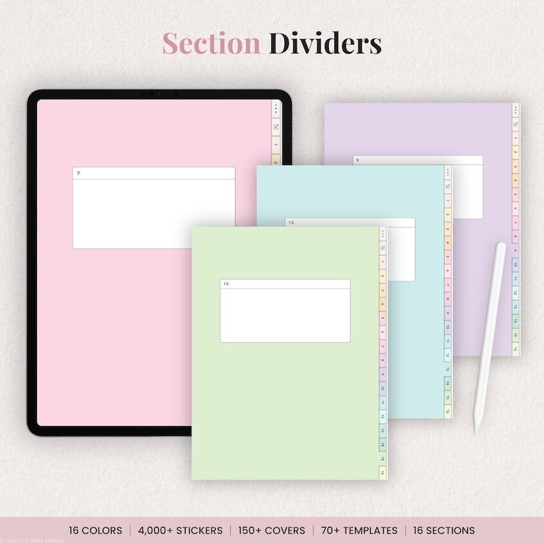 Digital Student Notebook Template for iPad Note Taking | Study Notes, Stickers & Covers | Goodnotes Digital Download image 5