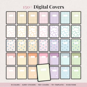 Digital Student Notebook Template for iPad Note Taking | Study Notes, Stickers & Covers | Goodnotes Digital Download image 9