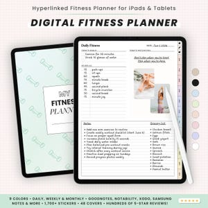 Digital Fitness Planner: Workout, Meal & Calorie Tracker (Goodnotes)