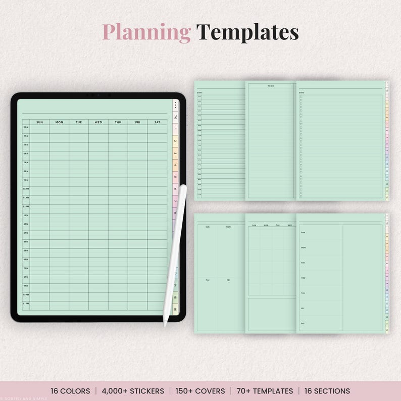 Digital Student Notebook Template for iPad Note Taking | Study Notes, Stickers & Covers | Goodnotes Digital Download image 8