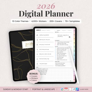 2026 All-in-One Digital Planner for iPad | Hyperlinked Daily, Weekly & Monthly Planner | Goodnotes PDF