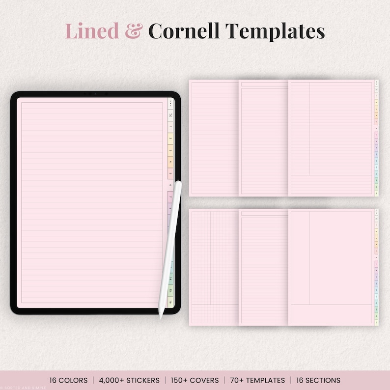 Digital Student Notebook Template for iPad Note Taking | Study Notes, Stickers & Covers | Goodnotes Digital Download image 6