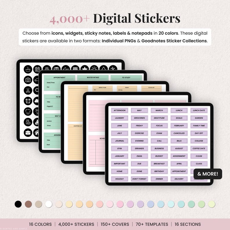 Digital Student Notebook Template for iPad Note Taking | Study Notes, Stickers & Covers | Goodnotes Digital Download image 10