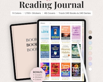 Digital Reading Journal Template for iPad | Book Tracker & Reading Log | Goodnotes Digital Download