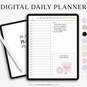 Daily Digital Planner | Minimalist design | 365 diary pages | Hyperlinked | iPad | Suitable for GoodNotes, Notability, etc.