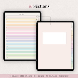 Digital Student Notebook Template for iPad Note Taking | Study Notes, Stickers & Covers | Goodnotes Digital Download image 4