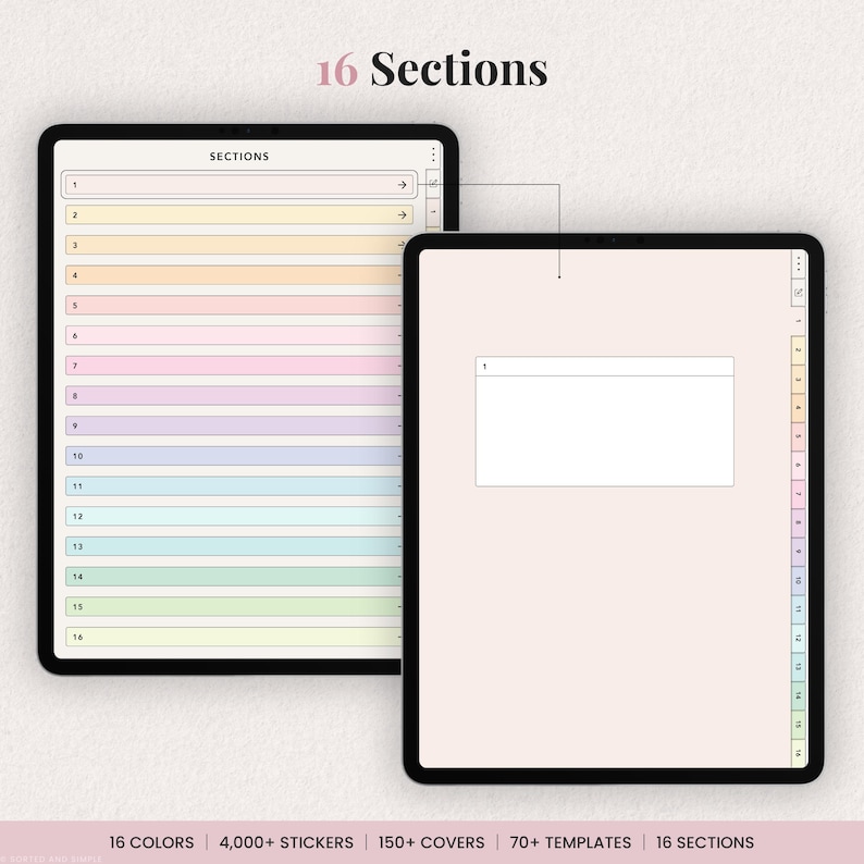 Digital Student Notebook Template for iPad Note Taking | Study Notes, Stickers & Covers | Goodnotes Digital Download image 4