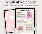 Digital Student Notebook Template for iPad Note Taking | Study Notes, Stickers & Covers | Goodnotes Digital Download