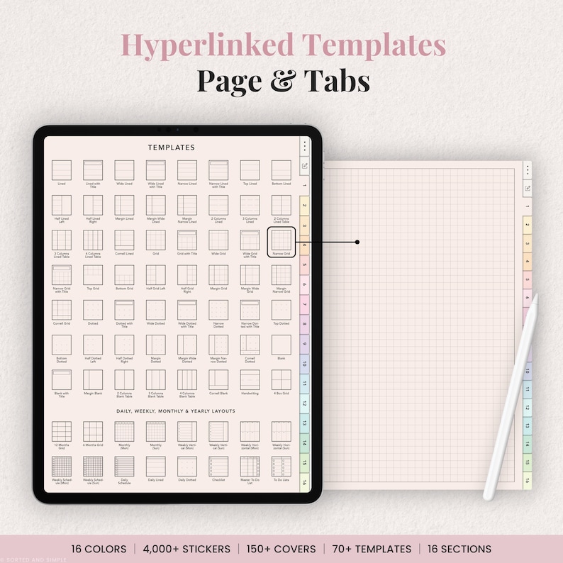 Digital Student Notebook Template for iPad Note Taking | Study Notes, Stickers & Covers | Goodnotes Digital Download image 2
