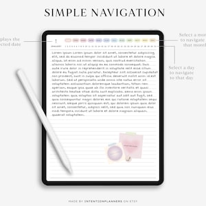 A mockup of a filled-out page shows neat handwriting, colorful highlights, and icons, emphasizing the journal's user-friendly layout.