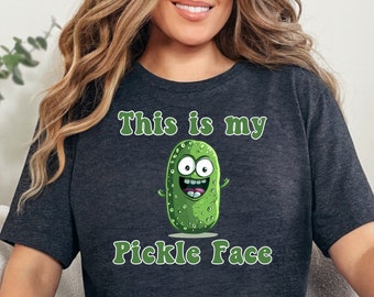 Funny Pickle Shirt, Retro Pickle Face Shirt, Green Pickle Shirt, Pickle Lover Shirt, Trendy Womens Shirt, Pickle Graphic Tees
