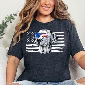 Dalmatian 4th of July TShirt, Dog Fourth of July Flag T-shirt, Dog Mom Dog Dad 4th July Shirt, America Patriotic Independence Day Tee